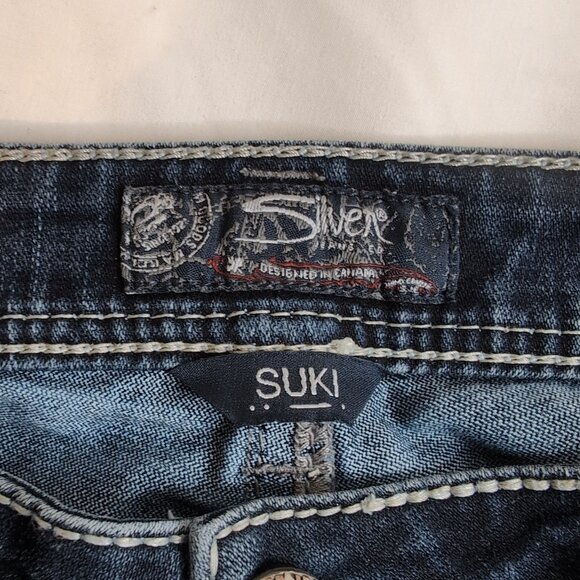 Silver Jeans Women's Blue SUKI Denim Jeans Bootcut Contrast Stitching, Size 36 - Picture 5 of 11